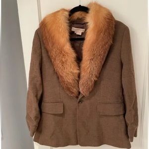Vintage Michael kors collection blazer size 14 with fox fur collar